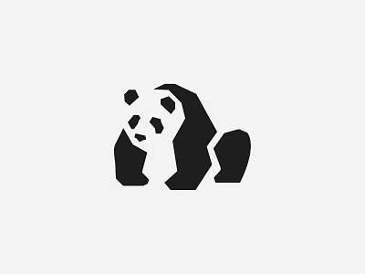 Panda animal animallogo bear cute logo mark minimal negativecpace panda vector