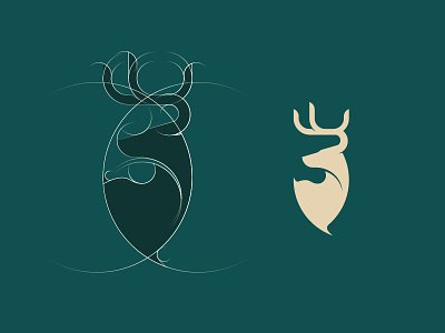 Deer Logo Construction ai animal construction deer forest grid guid illustrator logo mark minimal vector