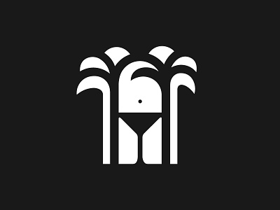 Palm Beach beach cocktail combination creative logo man minimal palm simple tree