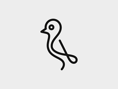 Bird animal bird creative cute fly line logo mark oneline simple wings