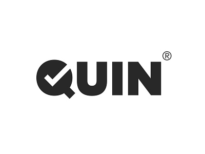 QUIN logo logotype mark negativespace q quin simple tick type typography zoomtool