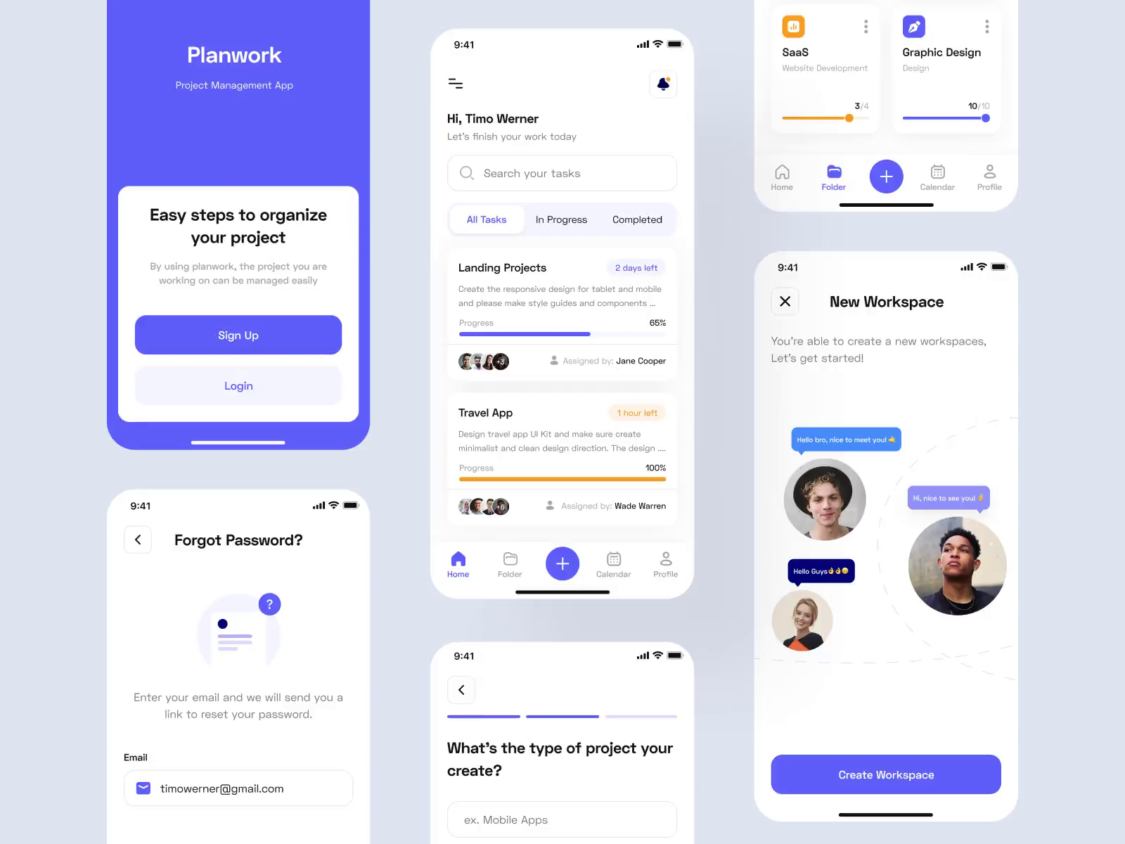 Planwork - Project Management App UI Kit by Puji Ari (North) for Dipa ...