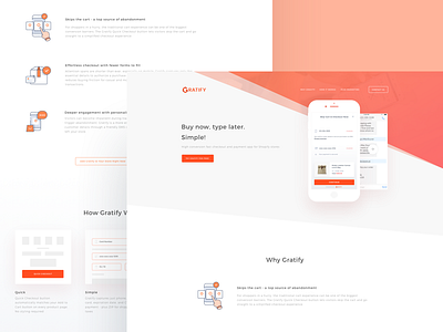 Landing page for Gratify clean landing page minimal orange shopify website