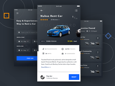 Exploration Car Rental apps car rent clean concept dark detail minimal pujiari rent car search ui ux