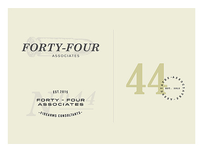 44 Associates design firearms graphics layout logo mark
