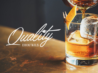 Quality Cocktails design letter logo type