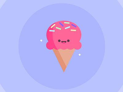 Ice Cream dessert flat food ice cream illustration