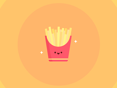 Fries fast food flat food fries illustration