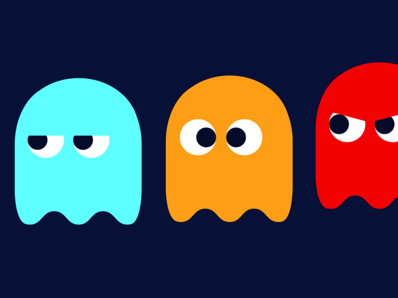 Pac-Man animation classic games ghosts gif loop motion graphics pac man pacman