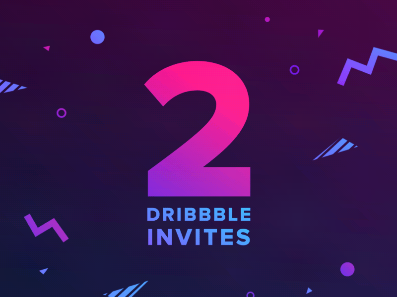 2x Dribbble Invites animation dribbble gif giveaway gradient invitation invites