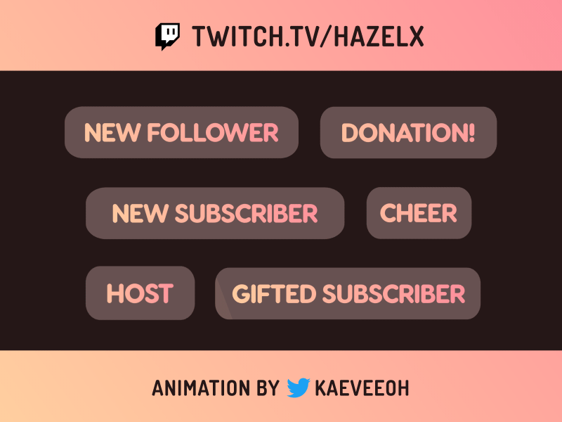 Twitch Alerts Commission - Hazelx animation flat gif motion design motion graphics streamer twitch vector