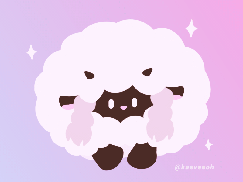 Extra Fluff Wooloo! animation cute flat gif illustration motion graphics nintendo pokemon pokemon sword and shield procreate sheep wooloo