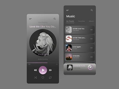 Music Player app design music player typography ui ux