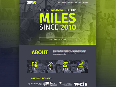 Ryan's Run 6 Campaign Microsite design fitness landing page microsite nonprofit web design