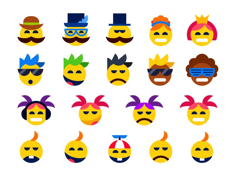 Emoticons. Stickerpack for mountpic messenger by Maria Ivina on Dribbble