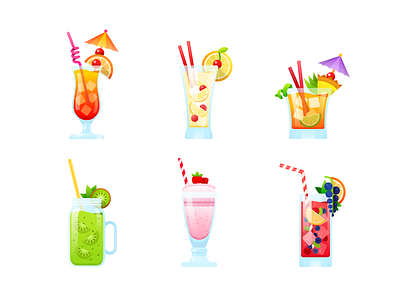 Cocktail party. Stickers for messenger. berry cocktail fresh fruit illustration juice mai tai messenger milk shake sticker tequila vector