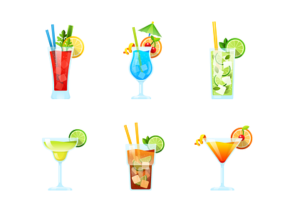 Cocktail party. Stickers for messenger. bloody mary blue lagoon cocktail cosmopolitan cuba libre illustration margarita messenger mojito party sticker vector
