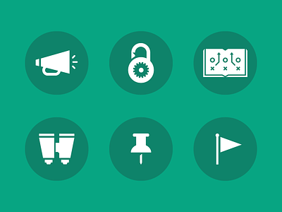 Levvel Icons branding design flag flat green icons lock pin playbook sports