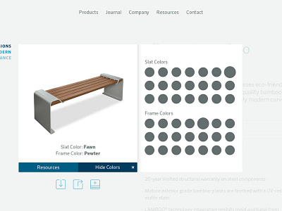 Anova Product – Desktop UI (zoom) dynamic furnishings furniture icons muted outdoor product sero ui web design
