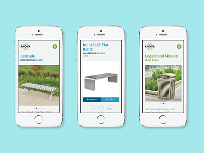 Anova on Mobile icon landscape mobile outdoor park product responsive showcase ui ux website