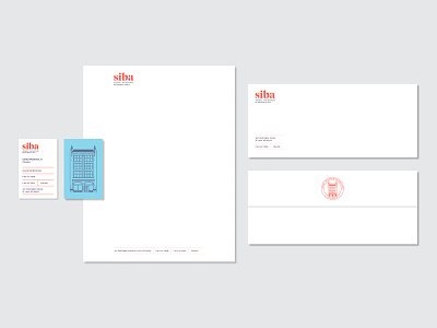 Siba Stationery brand branding business card envelope identity letterhead logo