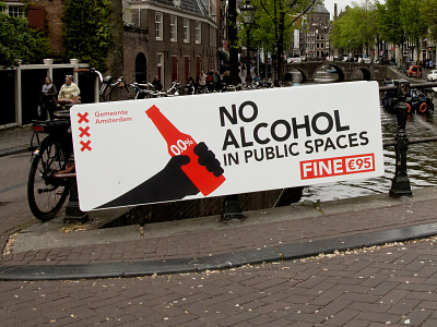 City of Amsterdam campaign alcohol amsterdam black campaign city city marketing illustration illustrator outdoor outside posters red sign signage street tourism tourist wrist band