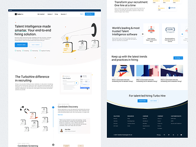 TurboHire- Exploration for Home page!😍 agency in mumbai blue branding design graphic design hr tech hybreed illustration landing page saas website turbohire typography ui ui design uiux ux we are hybreed