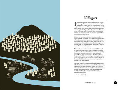 Villagers illustraion hand drawn illustration magazine magazine design magazine illustration nature spread village