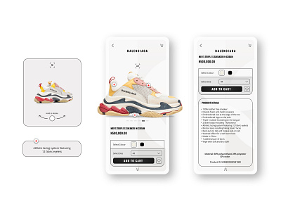 PRODUCT PAGE _ CONCEPT DESIGN app balenciaga branding design designer graphic design illustration logo minimal mobile site product page product screen shop shopping sneakers typography ui ux vector website