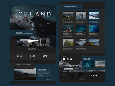 Iceland page design landing site ui ux web