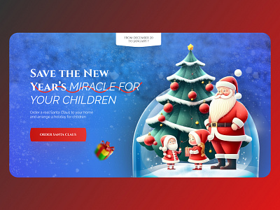 Santa's house call - Landing page christmas concept design happy new year landing page new year santa claus ui web design web site