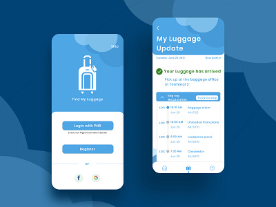 Luggage Tracker App Design design