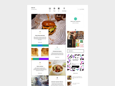 Experimental Blog Layout art beach pie blog food home design interface lifestyle magazine minimal photography travel
