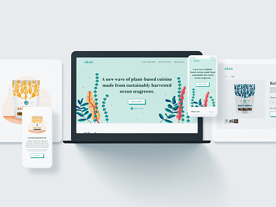 Plant based food brand food food brand green kelp organic ui ux