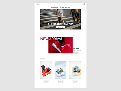 E-commerce Shop - Daily UI #012 dailyui dailyui012 design ecommerce shop landing page minimal sneakers retailer ui