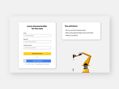 Sign up for a course dailyui design minimal sign up form ui
