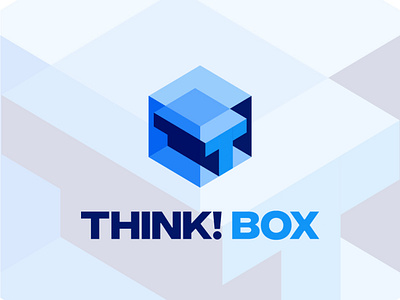 THINK! BOX LOGO 3d logo abstract logo branding combo logo jellypiish logo wordmark logo