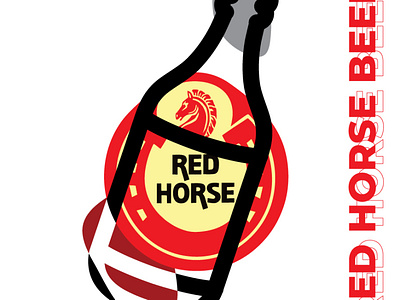 Red Horse Beer Abstract Illustration