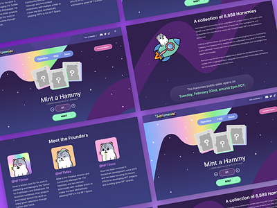 The Hammies - Landing Page crypto design illustration landing page nft ui ux website