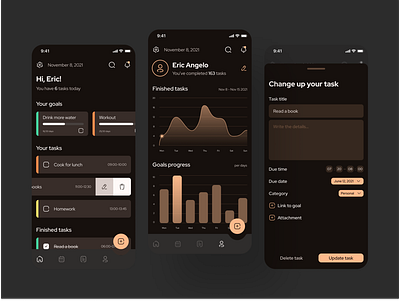 To-Do List App Dark Mode app darkmode design illustration learnui learnux lightmode mobiledesign ui