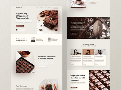 Chocolate product landing page app chocolate darkmode design illustration landingpage learnui learnux logo ui website