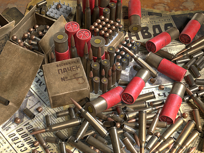 Ammunition: Bullets and Shell casings. stock