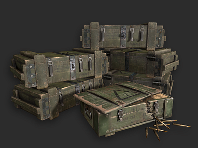 Army Weapons Transport Box 3 3d 3d art army box container game graphic design weapon