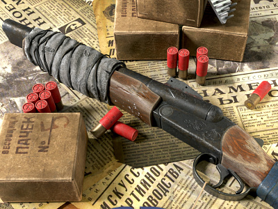 Shotgun 3d 3d art game graphic design weapon