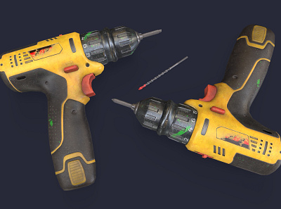 Screwdriver_ Drill 3d 3d art game game art graphic design