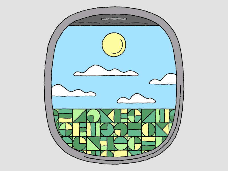 Long Flight airplane animation gif illustration loop
