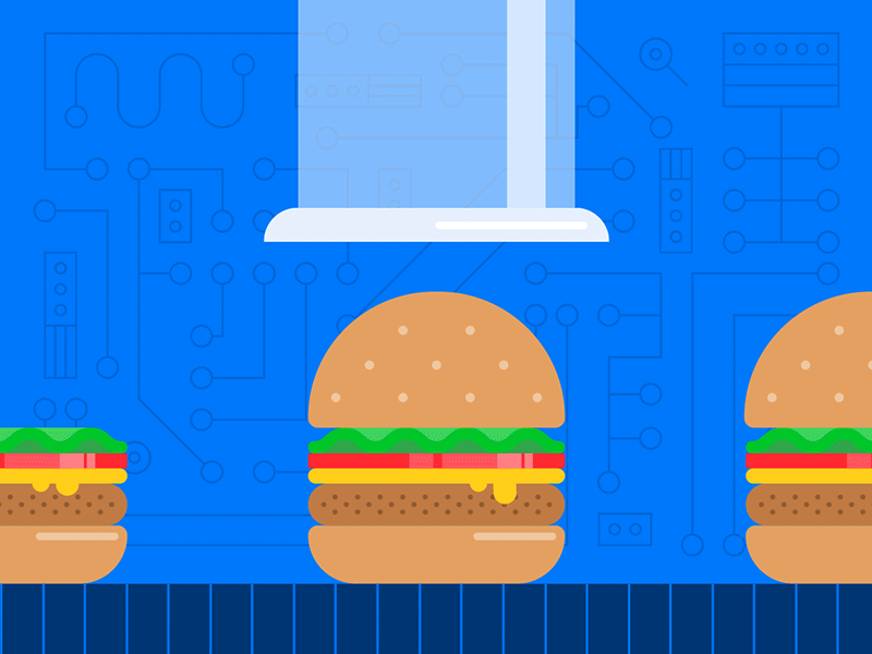 Automated Burger animation automation burger gif illustration loop vector