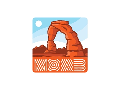 Moab Sticker 2 icon illustraion illustrated type moab stickers utah vector