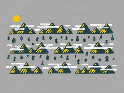 Some Mountains illustration illustration design mountains nature trees