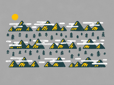 Some Mountains illustration illustration design mountains nature trees